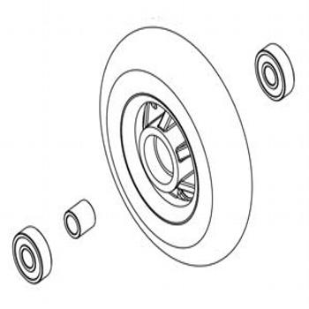 Caster, Semi-Pneumatic, Soft Roll, Black 4 x 1