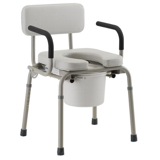 Padded Drop-Arm Commode