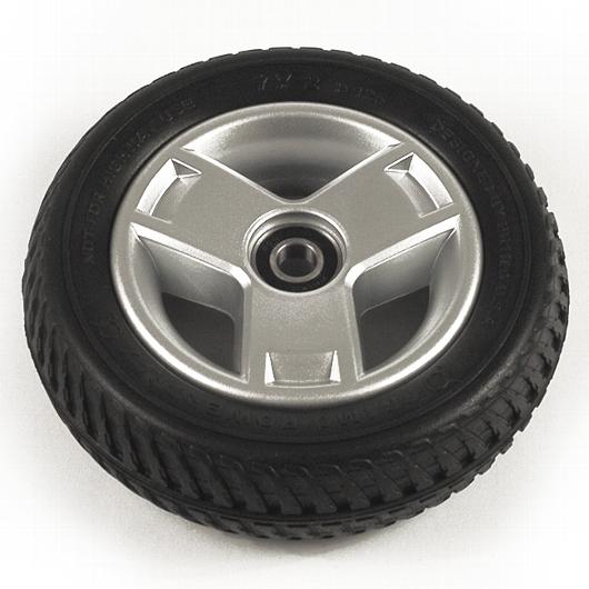 7 Black Flat-Free Front Wheel Assembly for Go Go Elite Traveller/Go Go Ultra X Scooters