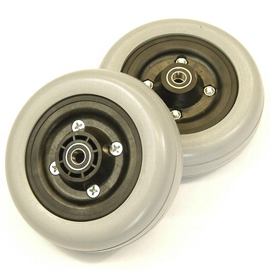 6 Gray Urethane Caster Wheel Assembly for Pronto Series Power Wheelchairs (PAIR)