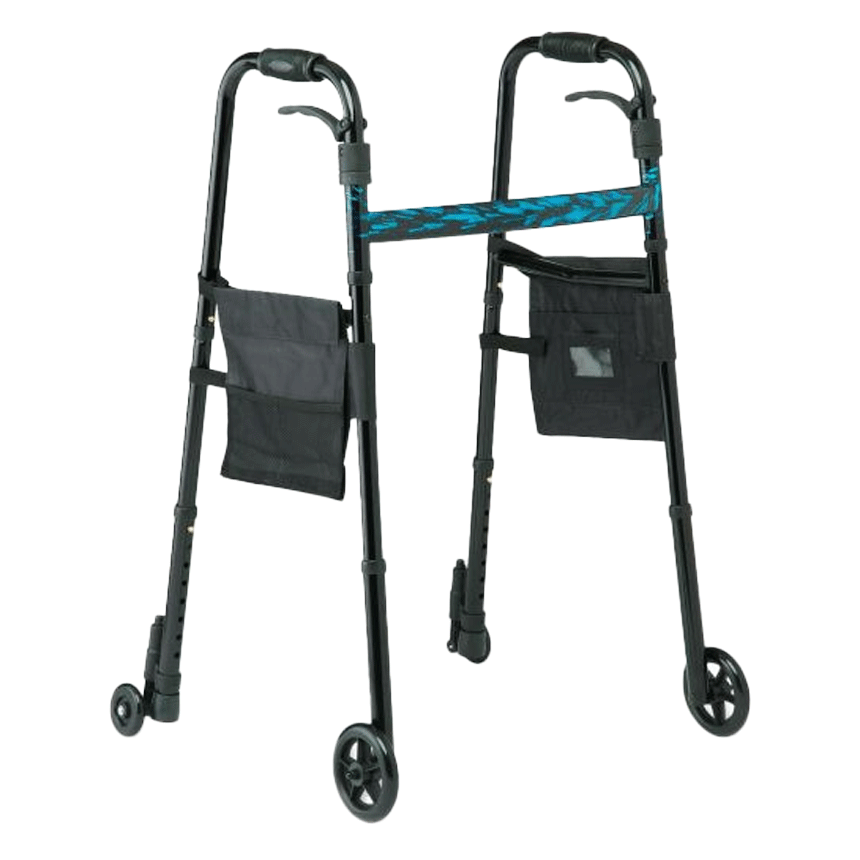 Medline Folding Trigger Walker with 5 Wheels