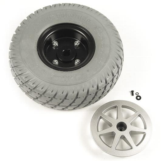 10 Gray Flat-Free Drive Wheel Assembly for Jazzy Select