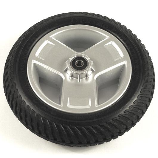 8 Black Flat-Free Front Wheel Assembly for Go Go Elite Traveller 3-Wheel Scooters